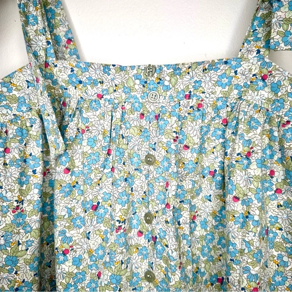 &merci Floral Tie-Strap Camisole Lined Top Light Blue Size Large
